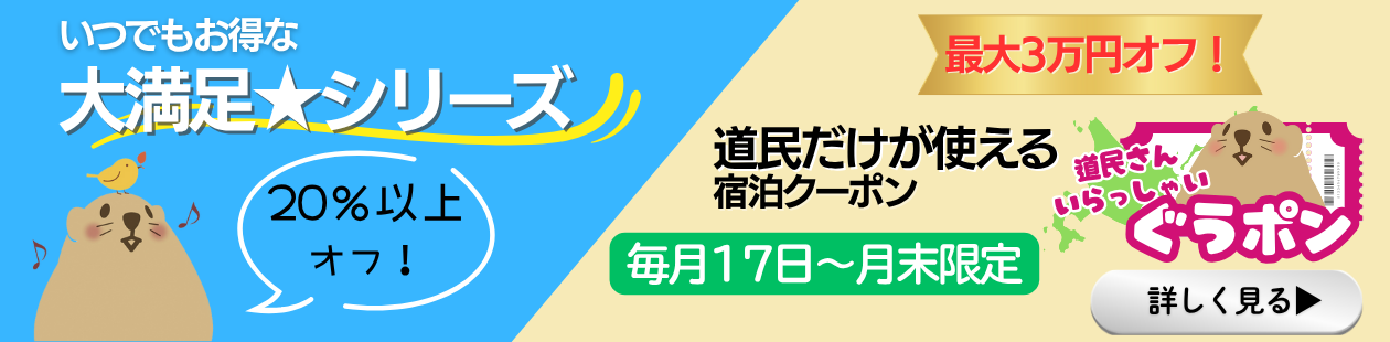 ぐうたび看板企画「大満足★」シリーズ＆道民限定「ぐうポン」