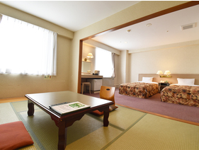 スタンダード和洋室（36㎡）│広々と使える和洋室です。全室Wi-Fi＆加湿付空気清浄機完備