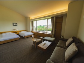 3階に位置するデラックスツインルーム