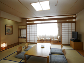 ◆10畳和室／日本人が落ち着く畳の間や純和風造りで、 寛ぎのひとときをお過ごしください。（客室一例）
