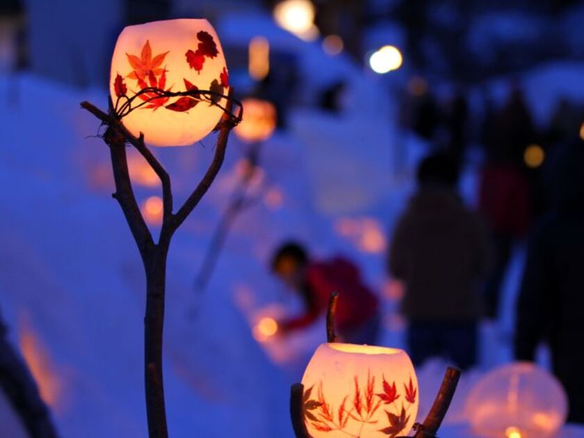 旧国鉄手宮線跡地会場のキャンドル