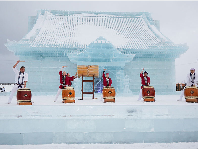 メイン氷像「總持寺祖院（そうじじそいん）」（前回開催時の様子）