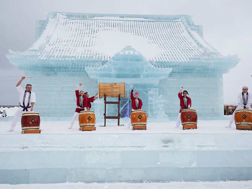 メイン氷像「總持寺祖院（そうじじそいん）」（前回開催時の様子）