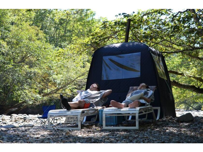 緑豊かな自然の中での外気浴は格別!最高のテントサウナ体験