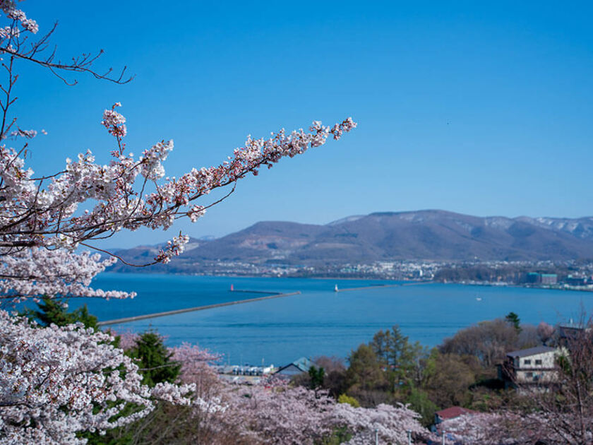 春の園内からの眺め