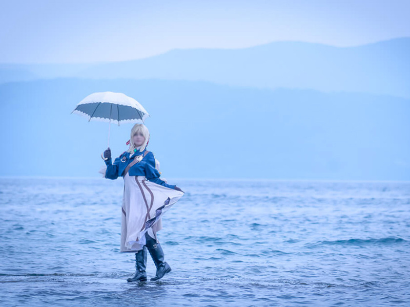 一面に広がる洞爺湖を眺めながらコスプレを楽しめます
